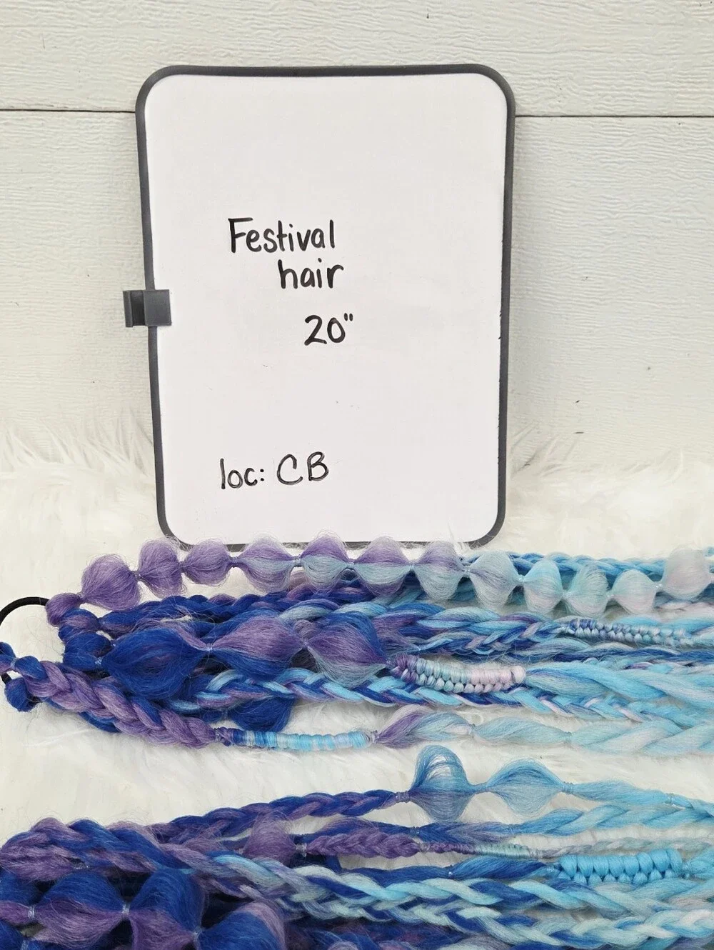 Handmade Synthetic Braid Hair Extensions - Blue/Purple rave Festival Dragon